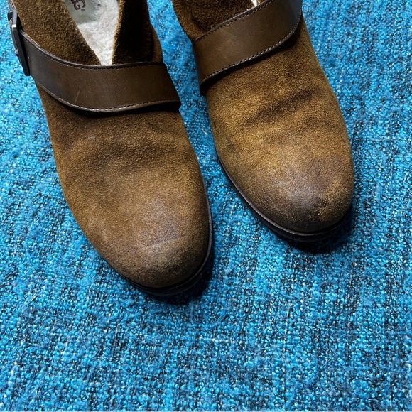 UGG Wright Belted Leather Boots in Brown - Picture 3 of 9